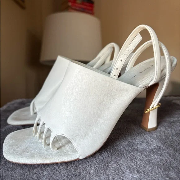 Celine white leather glove sandals 36.5 - Picture 9 of 16